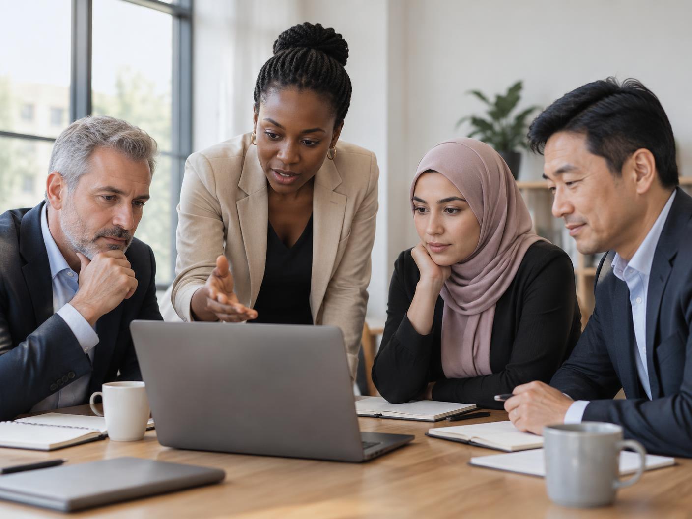 Professionals working through a career plan together